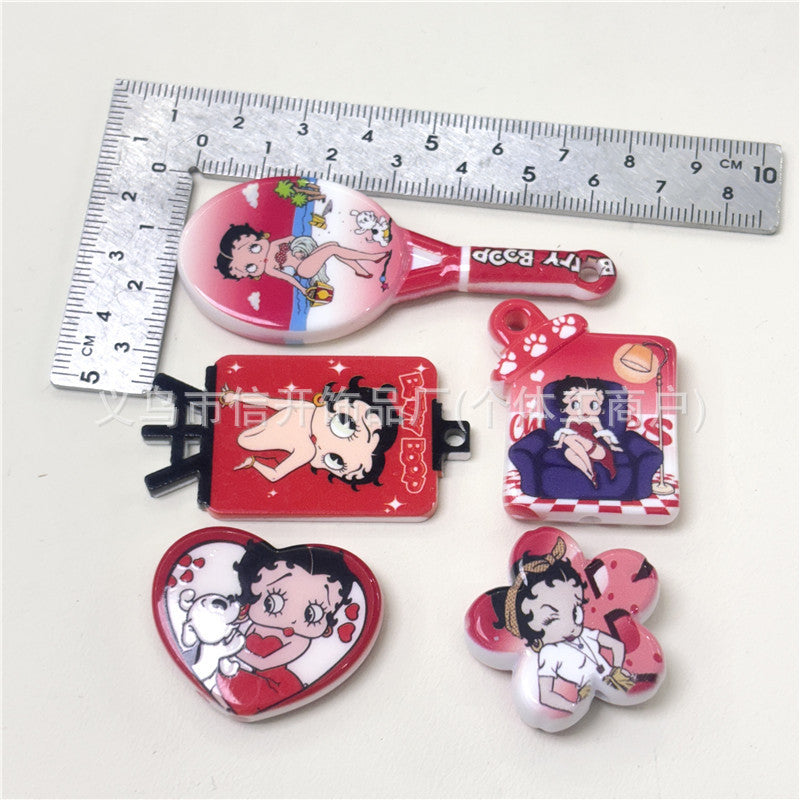 Wholesale 100pcs/pack Through-hole printed irregular beaded pen keychain OLY Exclusive